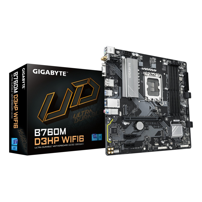 GIGABYTE B760M D3HP WIFI6 B760M D3HP WIFI6 Placa base - Compatible con procesadores Intel Core 14ª generación, VRM digital de