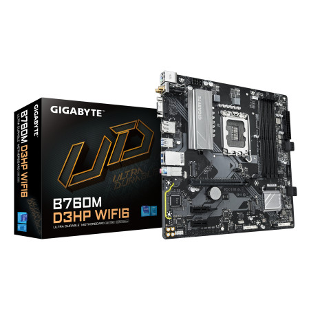 GIGABYTE B760M D3HP WIFI6 B760M D3HP WIFI6 Placa base - Compatible con procesadores Intel Core 14ª generación, VRM digital de