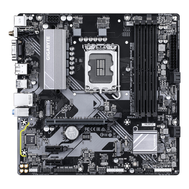 GIGABYTE B760M D3HP WIFI6 B760M D3HP WIFI6 Placa base - Compatible con procesadores Intel Core 14ª generación, VRM digital de