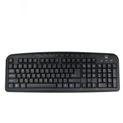 Ewent EW3195 EW3195, Completo (100%), Alámbrico, USB, QWERTZ, Negro