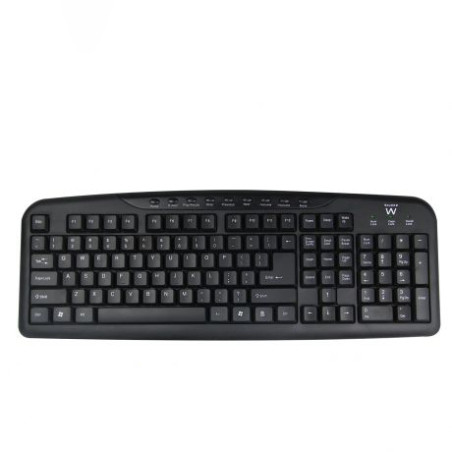Ewent EW3195 EW3195, Completo (100%), Alámbrico, USB, QWERTZ, Negro