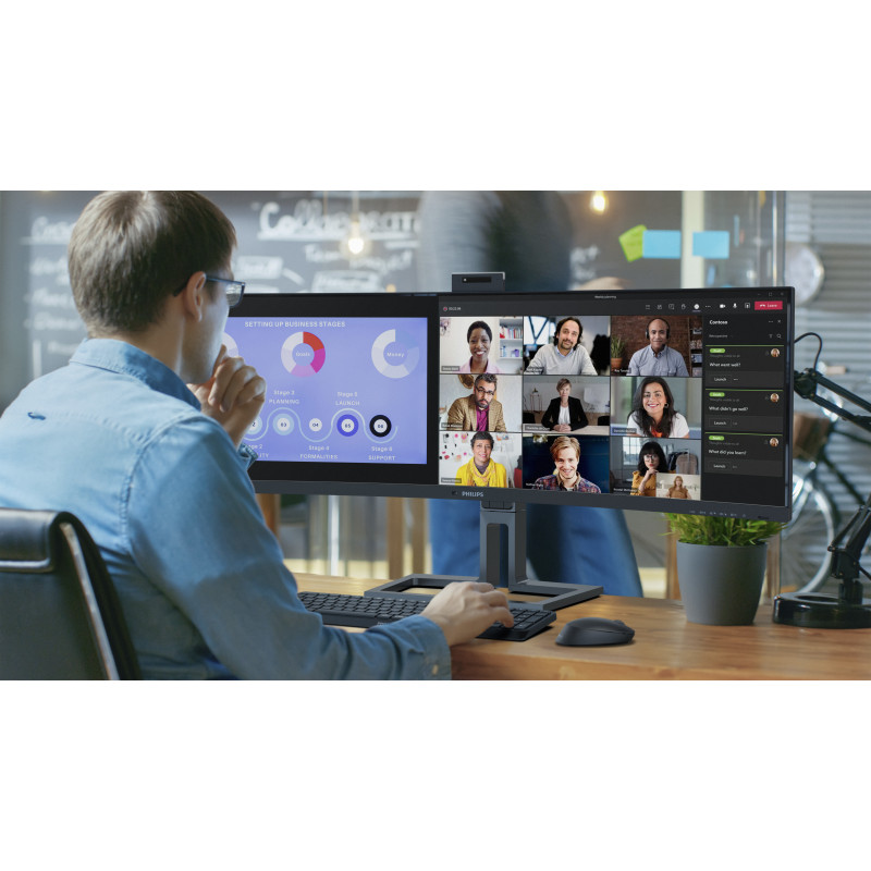 Philips 45B1U6900CH/00 6000 series 45B1U6900CH/00, 113 cm (44.5"), 5120 x 1440 Pixeles, UltraWide Dual Quad HD, LED, 4 ms, Negro