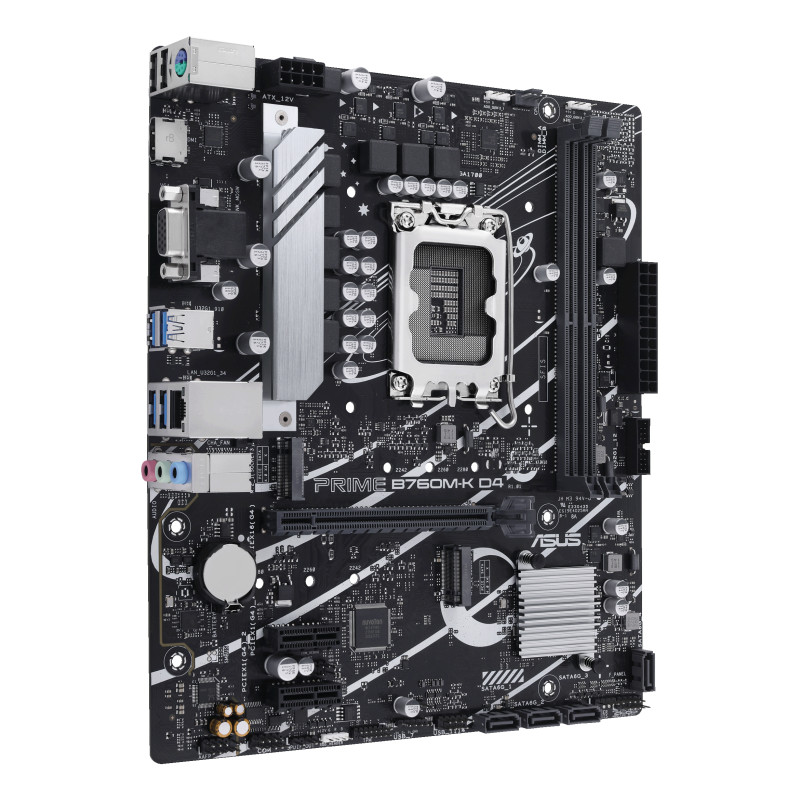 ASUS 90MB1DS0-M0EAY0 PRIME B760M-K D4, Intel, LGA 1700, Intel® Celeron®, Intel® Core™ i3, Intel® Core™ i5, Intel®