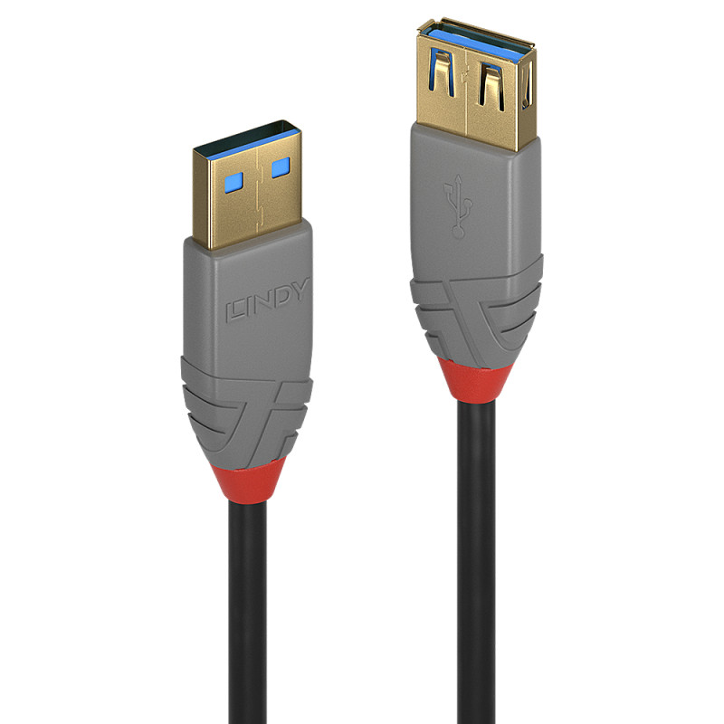 Lindy 36763 36763, 3 m, USB A, USB A, USB 3.2 Gen 1 (3.1 Gen 1), 5 Gbit/s, Negro