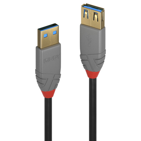 Lindy 36763 36763, 3 m, USB A, USB A, USB 3.2 Gen 1 (3.1 Gen 1), 5 Gbit/s, Negro