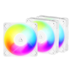 ARCTIC ACFAN00334A Freezer P12 Pro Reverse A-RGB (White) - 3 Pack, Ventilador, 12 cm, 124 m³/h, Blanco