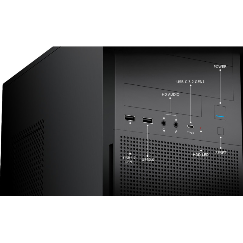 CoolBox COO-PCA780-1 CAJA ATX A780 USB-C 3.2 GEN1 FTE.500W BASIC500, Midi Tower, PC, Negro, ATX, micro ATX, Mini-ITX, 500 W,