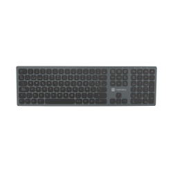 NATEC NKL-1830 NKL-1830, Completo (100%), Inalámbrico, RF Wireless + Bluetooth, Interruptor de membrana, QWERTY, Negro, Gris