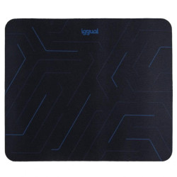 iggual IGG319161 Alfombrilla ratón 32x27 cm HEXA-2, Negro, Azul, Estampado, Base antiderrapante, Alfombrilla de ratón para