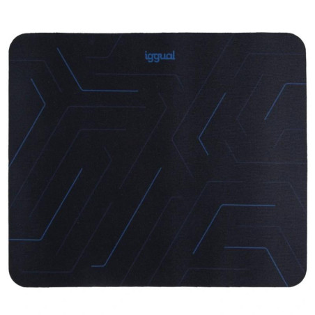 iggual IGG319161 Alfombrilla ratón 32x27 cm HEXA-2, Negro, Azul, Estampado, Base antiderrapante, Alfombrilla de ratón para