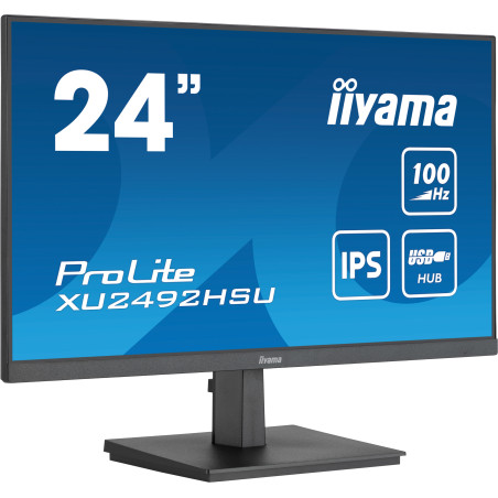 iiyama XU2492HSU-B6 ProLite XU2492HSU-B6, 60,5 cm (23.8"), 1920 x 1080 Pixeles, Full HD, LED, Negro