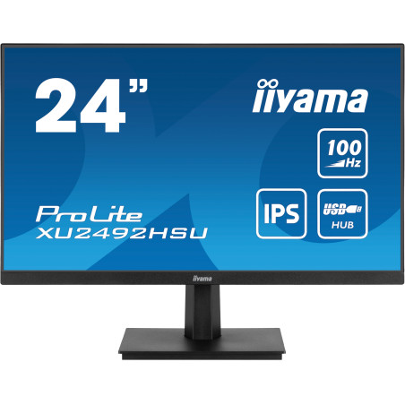 iiyama XU2492HSU-B6 ProLite XU2492HSU-B6, 60,5 cm (23.8"), 1920 x 1080 Pixeles, Full HD, LED, Negro