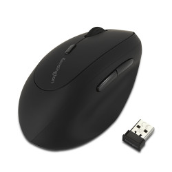 Kensington K79810WW Ratón inalámbrico ergonómico para zurdos Pro Fit, RF inalámbrico, 1600 DPI, Negro