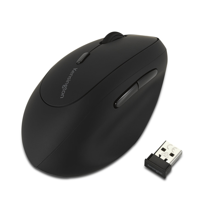 Kensington K79810WW Ratón inalámbrico ergonómico para zurdos Pro Fit, RF inalámbrico, 1600 DPI, Negro