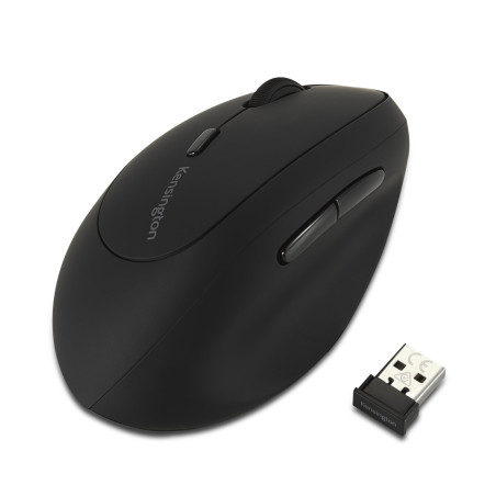 Kensington K79810WW Ratón inalámbrico ergonómico para zurdos Pro Fit, RF inalámbrico, 1600 DPI, Negro