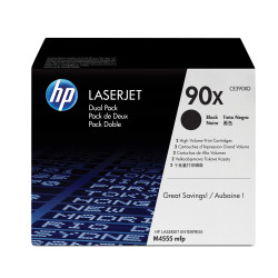 HP CE390XD Pack de ahorro de 2 cartuchos de tóner original LaserJet 90X de alta capacidad negro, 48000 páginas, Negro, 2