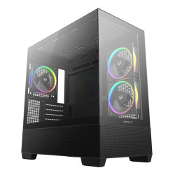 DeepCool R-CG380-BKAGM3-G CG380 3F, Midi Tower, PC, Negro, ITX, micro ATX, Acrilonitrilo butadieno estireno (ABS), SPCC, Vidrio