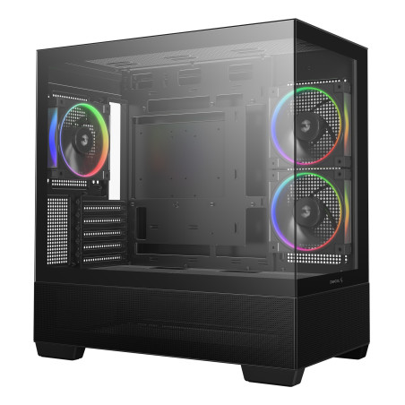 DeepCool R-CG380-BKAGM3-G CG380 3F, Midi Tower, PC, Negro, ITX, micro ATX, Acrilonitrilo butadieno estireno (ABS), SPCC, Vidrio