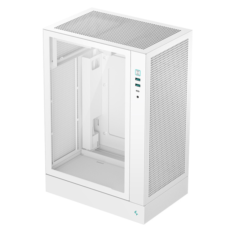 DeepCool R-CH170-WHNGM0-G CH170 PLUS WH, Midi Tower, PC, Blanco, micro ATX, Mini-ITX, Acrilonitrilo butadieno estireno (ABS),