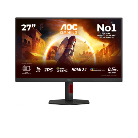 AOC U27G4R G4 U27G4R, 68,6 cm (27"), 3840 x 2160 Pixeles, 4K Ultra HD, LED, 1 ms, Negro, Rojo