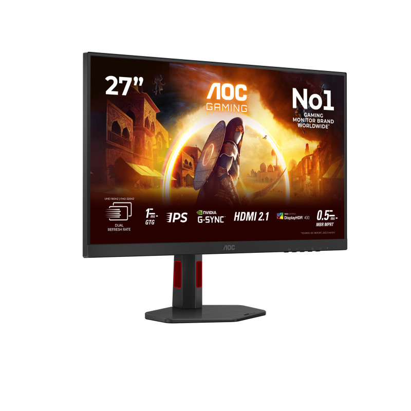 AOC U27G4R G4 U27G4R, 68,6 cm (27"), 3840 x 2160 Pixeles, 4K Ultra HD, LED, 1 ms, Negro, Rojo