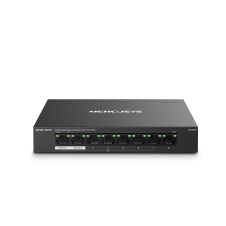 Mercusys MS108GP MS108GP, Gestionado, Gigabit Ethernet (10/100/1000), Bidireccional completo (Full duplex), Energía sobre