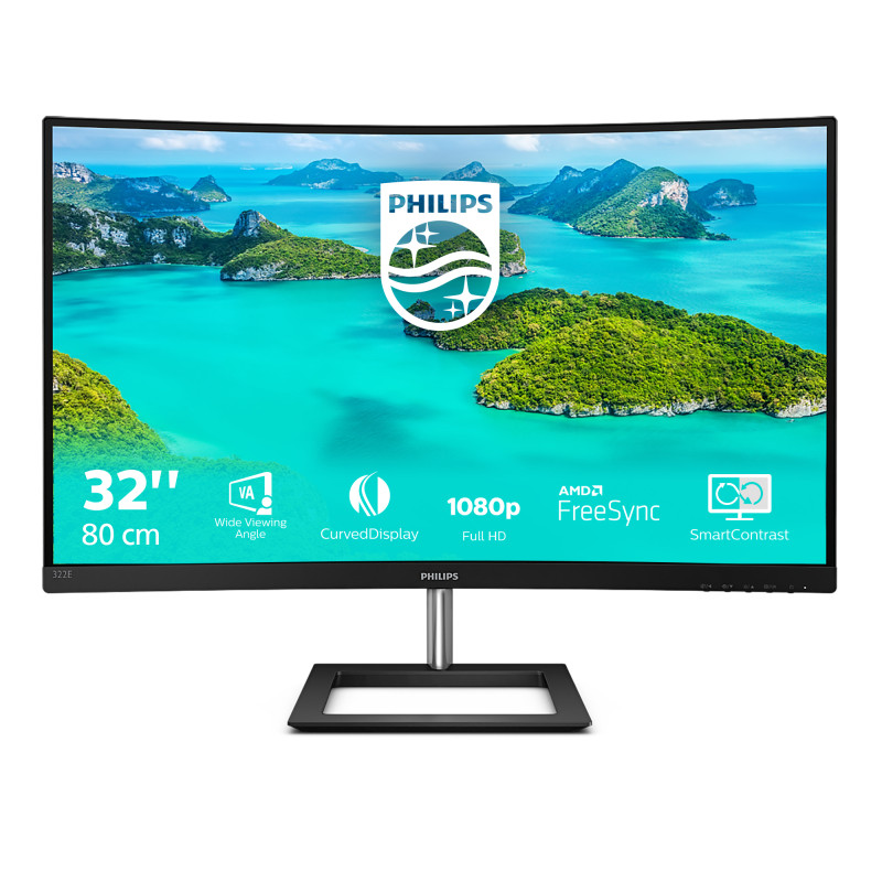 Philips 322E1C/00 E Line 322E1C/00, 80 cm (31.5"), 1920 x 1080 Pixeles, Full HD, LCD, 4 ms, Negro