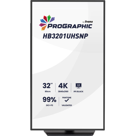 iiyama HB3201UHSNP-B1 ProGraphic HB3201UHSNP-B1, 80 cm (31.5"), 3840 x 2160 Pixeles, 4K Ultra HD, 4 ms, Negro