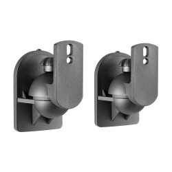 AISENS SPK06U-423 Soporte Universal De Pared Giratorio E Inclinable Para Altavoces, Negro, Pared, Nylon, 3,5 kg, Negro, Pared,