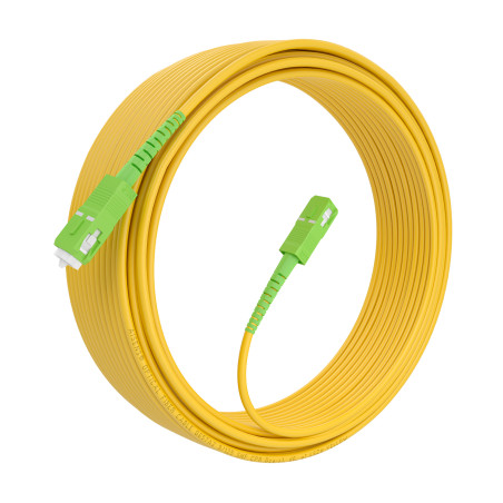 AISENS A152-0984 Cable Fibra Óptica Latiguillo G657A2 3.0 9/125 SMF Simplex CPR DCA LSZH, SC/APC-SC/APC, Amarillo, 10m, 10 m,