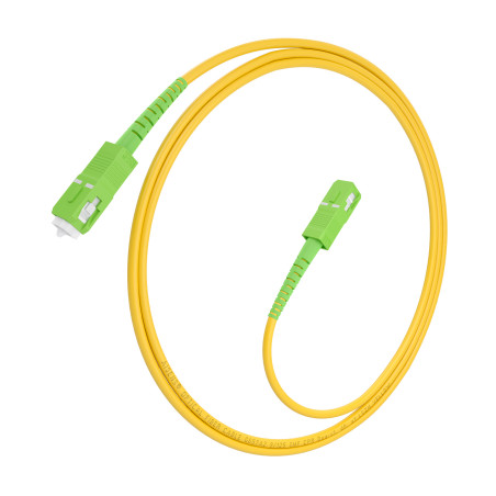 AISENS A152-0980 Cable Fibra Óptica Latiguillo G657A2 3.0 9/125 SMF Simplex CPR DCA LSZH, SC/APC-SC/APC, Amarillo, 2.0m, 2 m,