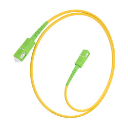 AISENS A152-0979 Cable Fibra Óptica Latiguillo G657A2 3.0 9/125 SMF Simplex CPR DCA LSZH, SC/APC-SC/APC, Amarillo, 1.0m, 1 m, 2