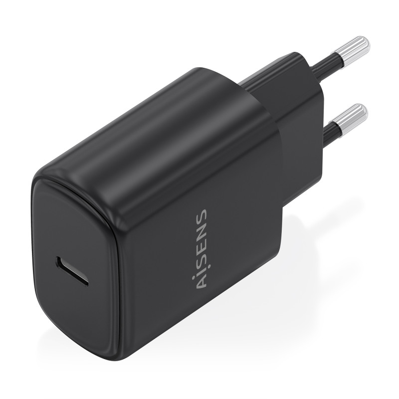 AISENS A110-0976 Cargador GaN 30W, 1xUSB-C PD3.0, Negro, Interior, Corriente alterna, 20 V, Negro