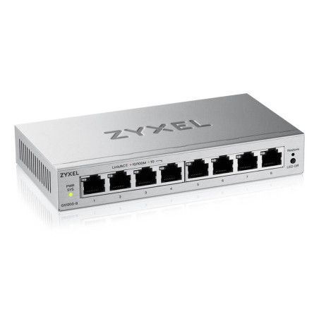 Zyxel GS1200-8V3-EU0101F GS1200-8V3, Gestionado, L2, Gigabit Ethernet (10/100/1000), Bidireccional completo (Full duplex),