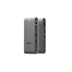 Acer HP.DSCAB.022 HP.DSCAB.022, Alámbrico, USB 3.2 Gen 1 (3.1 Gen 1) Type-C, 100 W, 10,100,1000 Mbit/s, Plata, MicroSD