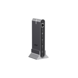 Acer HP.DSCAB.022 HP.DSCAB.022, Alámbrico, USB 3.2 Gen 1 (3.1 Gen 1) Type-C, 100 W, 10,100,1000 Mbit/s, Plata, MicroSD 2