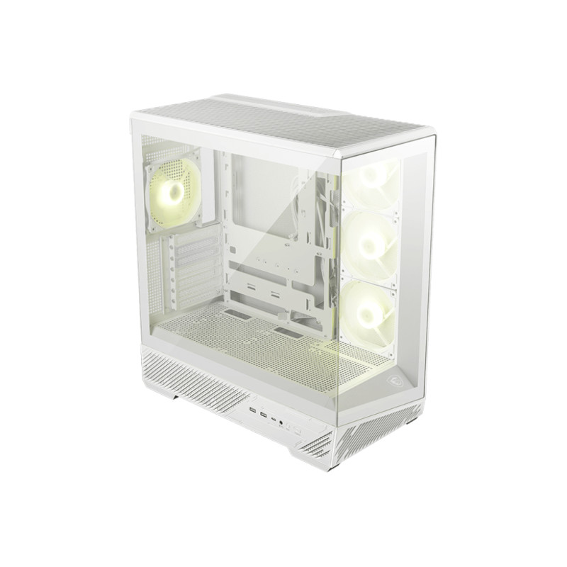 MSI MAG PANO 130R PZ WHITE MAG PANO 130R PZ WHITE, Midi Tower, PC, Blanco, ATX, micro ATX, Mini-ATX, Metal, Juego