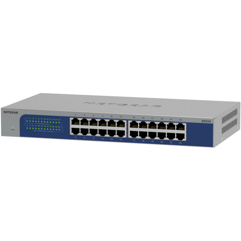 NETGEAR GS524-300EUS GS524-300EUS, No administrado, Gigabit Ethernet (10/100/1000), Bidireccional completo (Full duplex)
