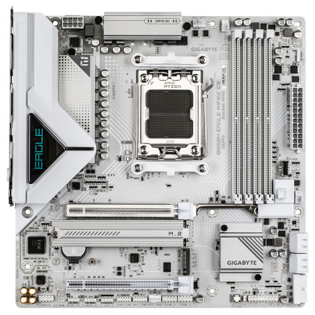 GIGABYTE B850M EAGLE WF6E ICE B850M EAGLE WIFI6E ICE Placa Base – Procesadores AMD Ryzen serie 9000, VRM digital de 8+2+2