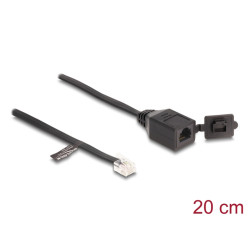 DeLOCK 88009 Cable RJ12 macho a RJ12 hembra con tapa protectora 20 cm negro, 0,2 m, RJ-12, RJ-12, Hembra, Macho, Negro 2