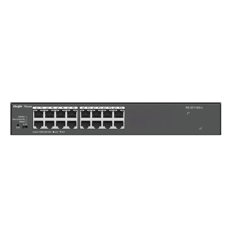Ruijie Networks RG-ES116G-L RG-ES116G-L, No administrado, L2, Gigabit Ethernet (10/100/1000), Montaje en rack