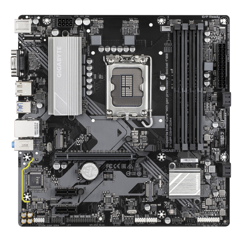 GIGABYTE B760M D3HP DDR4 B760M D3HP DDR4 Placa base - Soporta CPUs Intel Core de 14ª generación, VRM digital de 4+1+1 fases,