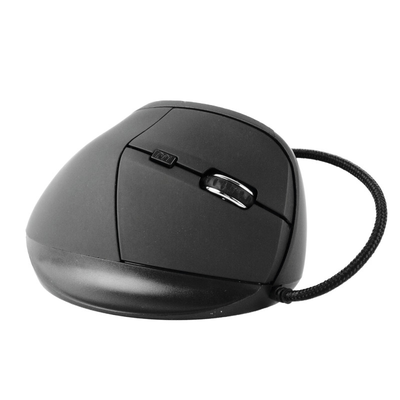 iggual IGG318386 Ratón ergonómico vertical USB ERGO-V, mano derecha, Óptico, USB tipo A, 2400 DPI, Negro