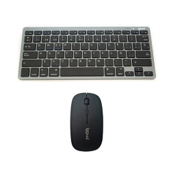 iggual IGG316917+IGG316771 Kit bundle teclado + ratón Bluetooth, Inalámbrico, Bluetooth, QWERTY, Gris, Ratón incluido