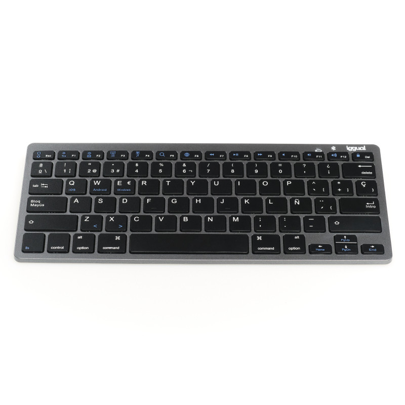 iggual IGG316917 Teclado Bluetooth Slim TKL-BT negro 2 canal, Tenkeyless (sin zona numérica) (80 - 87%), Inalámbrico,