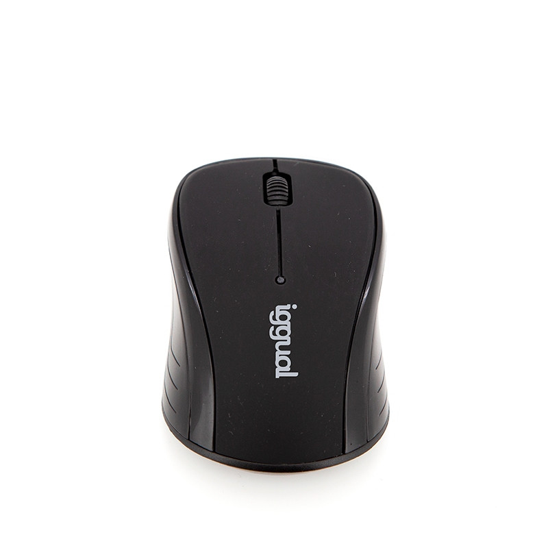 iggual IGG316825 Ratón inalámbrico WOM-BASIC-1600DPI negro, Ambidextro, RF inalámbrico, 1600 DPI, Negro