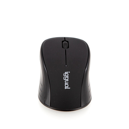 iggual IGG316825 Ratón inalámbrico WOM-BASIC-1600DPI negro, Ambidextro, RF inalámbrico, 1600 DPI, Negro