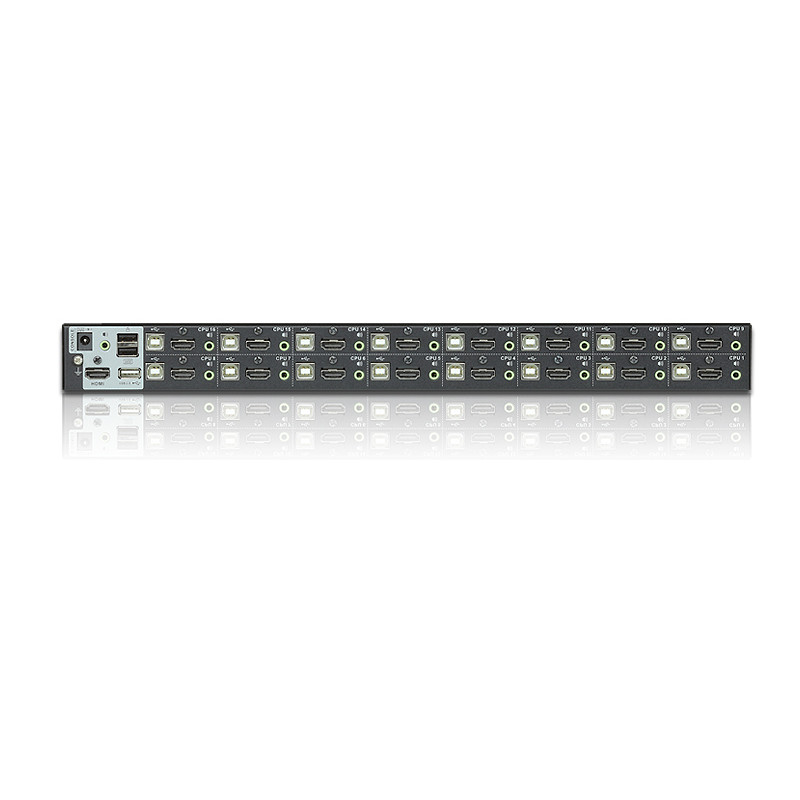 ATEN CS17916-AT-G Switch KVM HDMI/Audio USB de 16 puertos, 1920 x 1200 Pixeles, WUXGA, 8,66 W, Negro