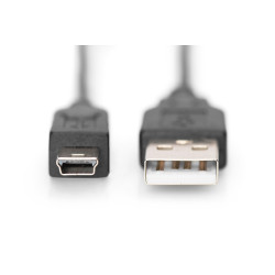 Digitus AK-300130-018-S Cable de conexión USB-A - Mini-B, 1,8 m, 1,8 m, USB A, Mini-USB B, USB 2.0, Macho/Macho, Negro 2