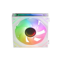 Mars Gaming MFLINKFINITYW MF-LINKFINITY Blanco, Ventilador Modular PWM 120mm, Sistema de Conexión LINKFINITY, Iluminación